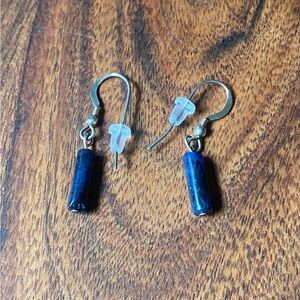 Women’s earrings on sterling silver and lapis lazuli